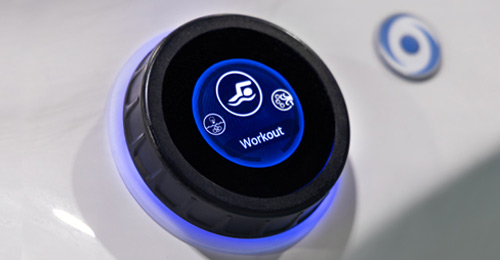 Touch screen to control your swim spa current strength
